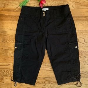 WHBM Black Cargo Capris
